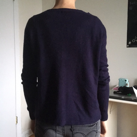 Navy Blue Button Down Cardigan - Picture 4 of 4